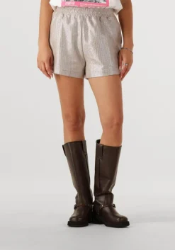 ALIX THE LABEL en korte broek ladies woven foil shorts zilver New