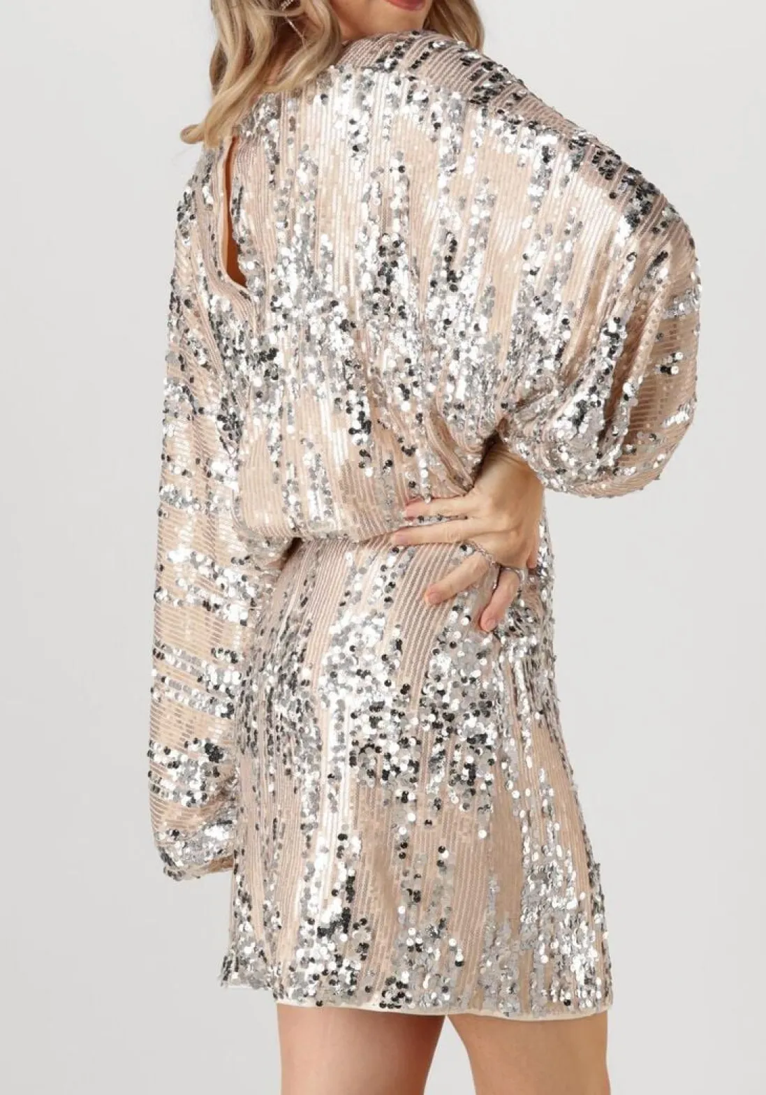 AMAYA AMSTERDAM en mini jurk every dress zilver New