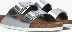 BIRKENSTOCK en slippers arizona met shine zilver Clearance