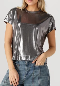 MOS MOSH en top mmnivola o-neck metallic tee zilver New