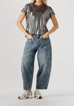 MOS MOSH en top mmnivola o-neck metallic tee zilver New