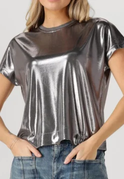 MOS MOSH en top mmnivola o-neck metallic tee zilver New