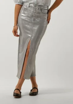 SECOND FEMALE en midirok aspect skirt zilver Outlet