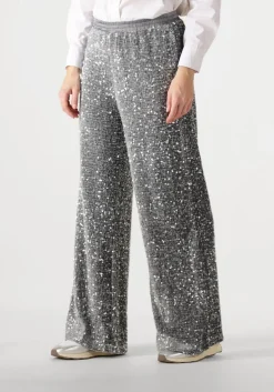 SUMMUM en broeken pants sequins velour zilver Clearance
