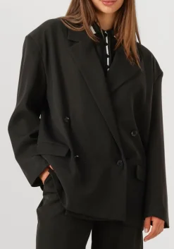ALIX THE LABEL e blazer ladies woven double breasted blazer zwart Discount