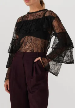 ALIX THE LABEL e blouses ruffle lace top zwart Best