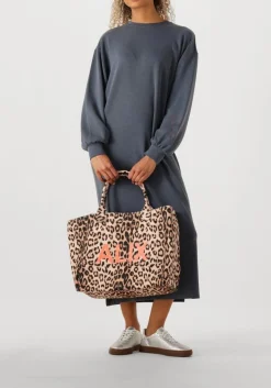 ALIX THE LABEL e mini jurk ladies knitted flowy long sweater dress zwart Hot