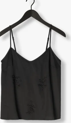 ALIX THE LABEL e top ladies woven satin beaded camisole zwart Hot
