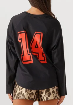 ALIX THE LABEL e t-shirt ladies knitted raglan longsleeve zwart