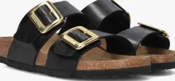 BIRKENSTOCK e slippers sydney cushion buckle zwart Clearance