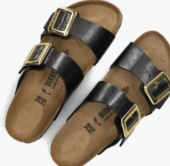 BIRKENSTOCK e slippers sydney cushion buckle zwart Clearance