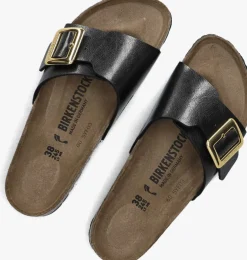 BIRKENSTOCK e slippers catalina cushion buckle zwart Outlet