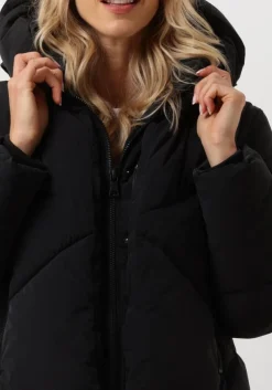 BLONDE08 e gewatteerde jas korte doorgestikte jas zwart