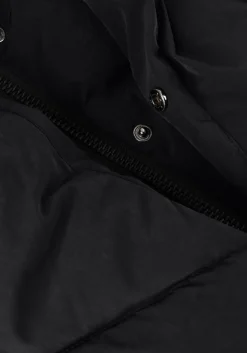 BLONDE08 e gewatteerde jas korte doorgestikte jas zwart