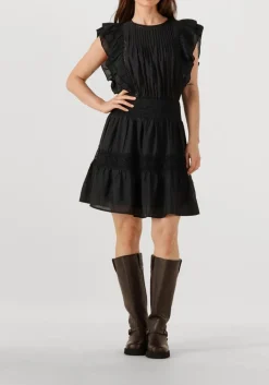 CO'COUTURE e mini jurk callumcc frill pintuck dress zwart Sale