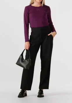 CO'COUTURE e pantalon vola carrot pleat long pant zwart