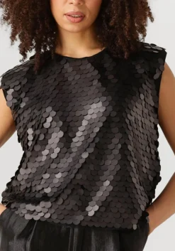 CO'COUTURE e top maxi cc sequin bo blouse zwart Clearance