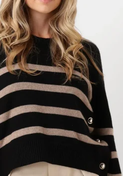 CO'COUTURE e truien/vesten maja button stripe zwart Best