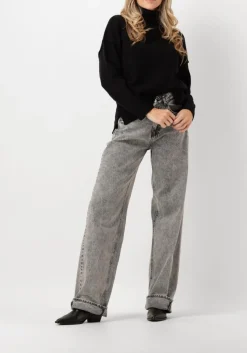 CO'COUTURE e truien/vesten maja slit roll neck zwart