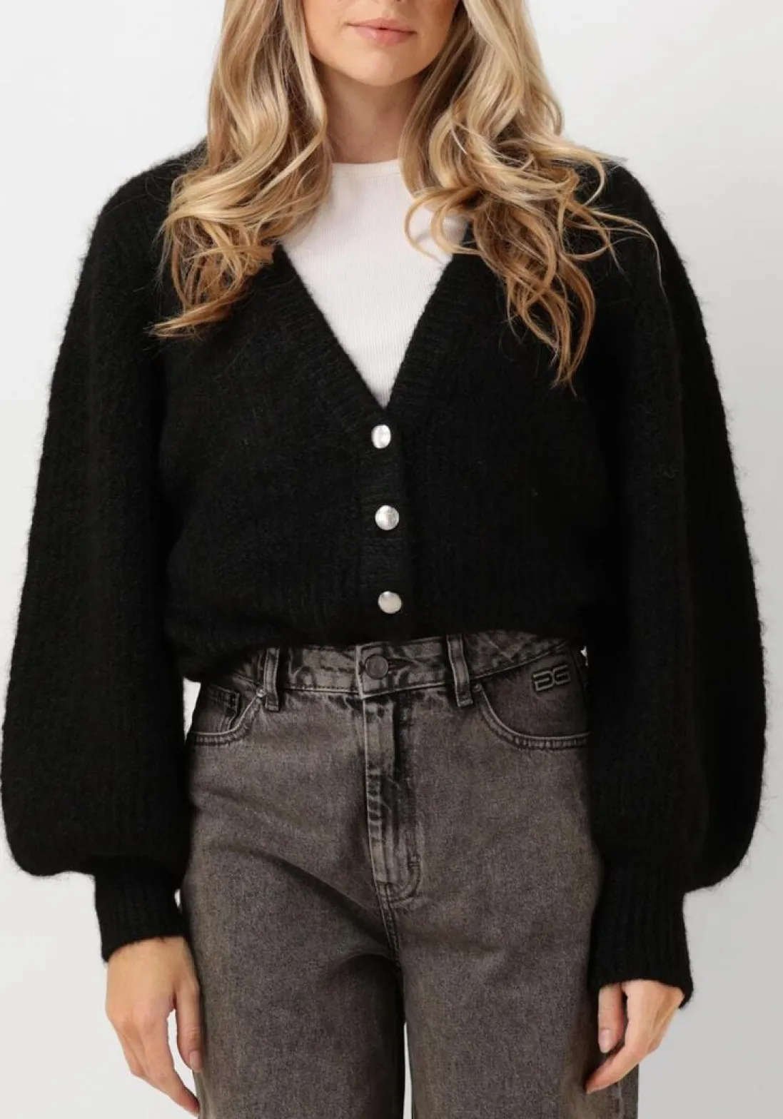 CO'COUTURE e vest corelie button knit zwart Clearance