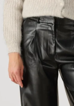 DANTE6 e wijde broek jules faux leather pants zwart New