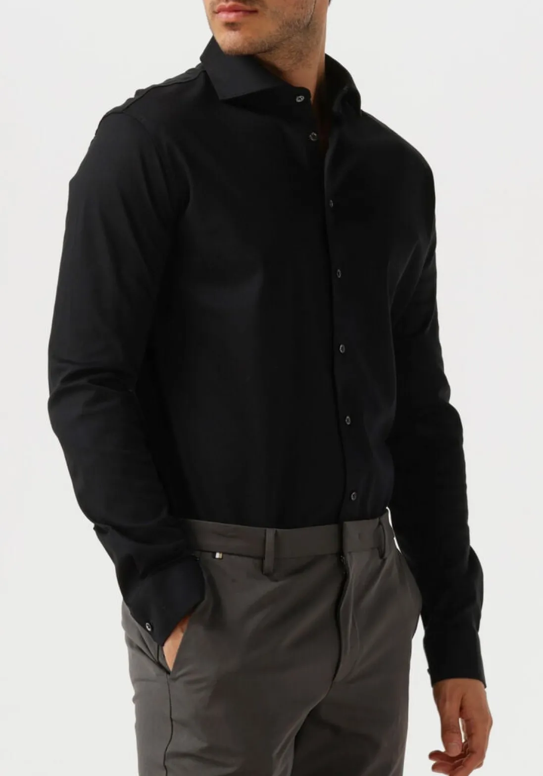 DESOTO LUXURY e klassiek overhemd luxury hai 1/1 zwart Hot