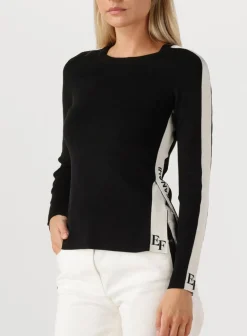 ELISABETTA FRANCHI e trui knitted sweater zwart Discount