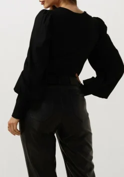 GESTUZ e blouses rifagz v-neck blouse zwart