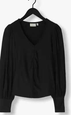 GESTUZ e blouses rifagz v-neck blouse zwart