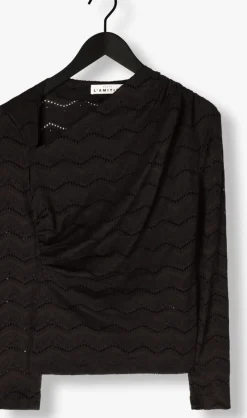 HAUTE L'AMITIÉ e haute l'amitié blouses lace drape neck blouse zwart Hot