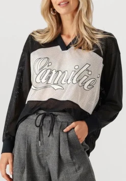 HAUTE L'AMITIÉ e haute l'amitié blouses drift mix logo blouse zwart Clearance