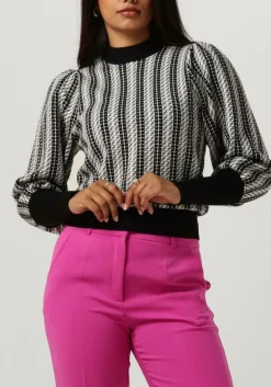 JANICE e trui trui gebreid pof mouw jay zwart Best