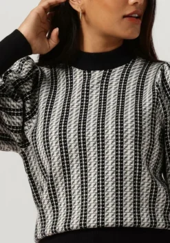 JANICE e trui trui gebreid pof mouw jay zwart Best