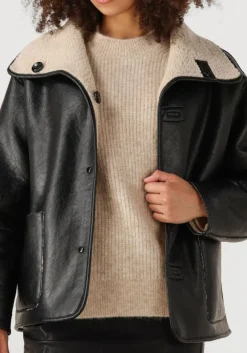 KNIT-TED e leren jas cozy zwart Online