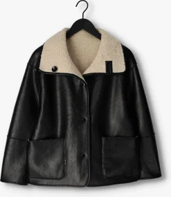 KNIT-TED e leren jas cozy zwart Online