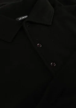 LEURINK KNIT e polo polo hidden button down zwart New