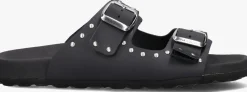 LINA LOCCHI e slippers 2 gesp slipper met studs zwart Clearance