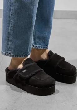 NUBIKK e instappers teddy fur zwart Clearance