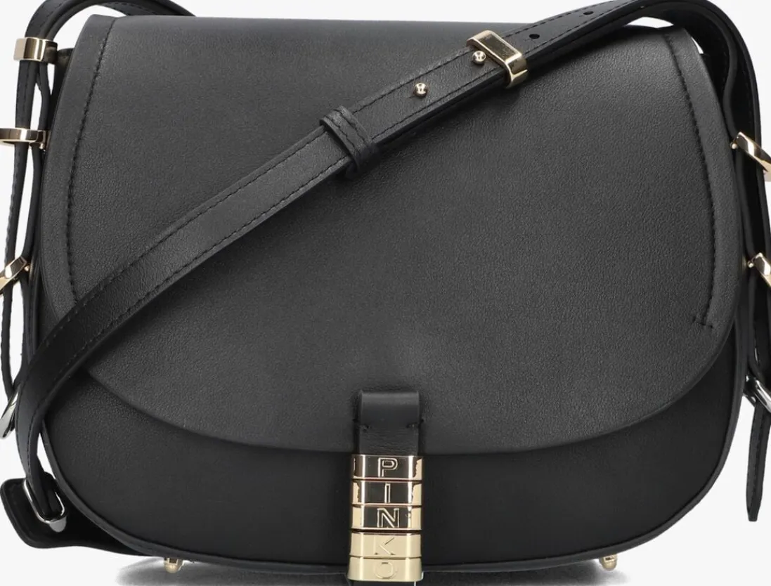 PINKO e schoudertas saddle classic zwart Outlet