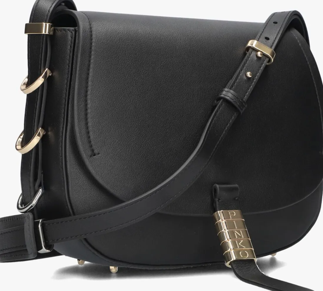 PINKO e schoudertas saddle classic zwart Outlet