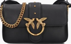 PINKO e schoudertas love one mini slouchy zwart New