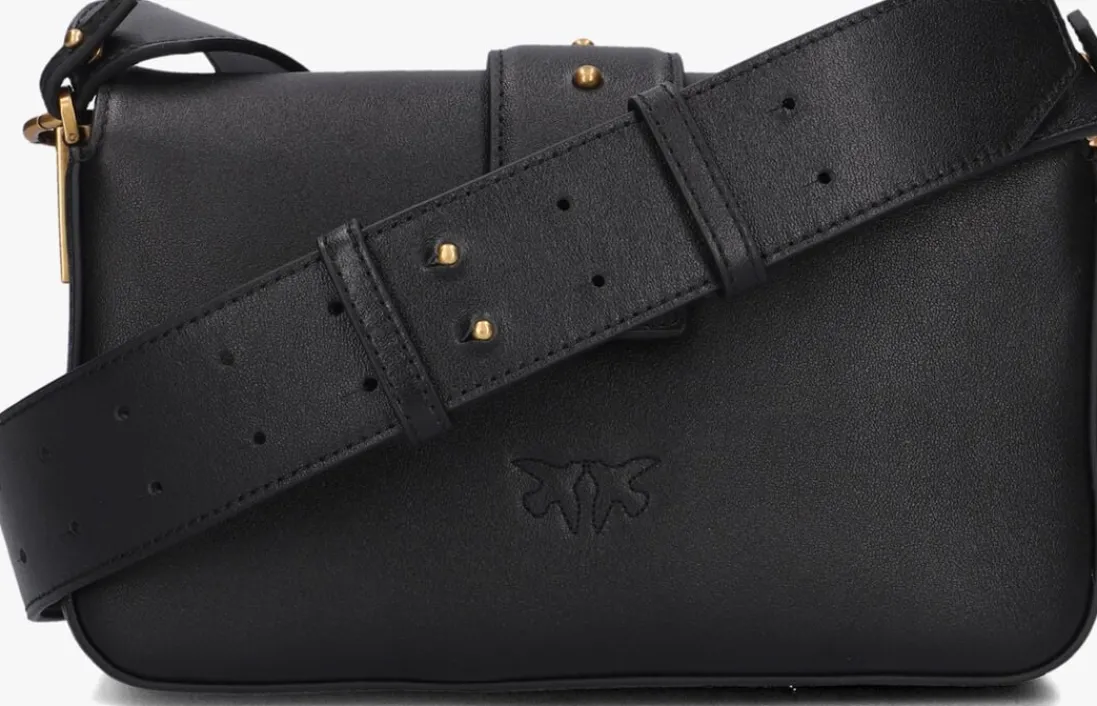 PINKO e schoudertas love one mini slouchy zwart New