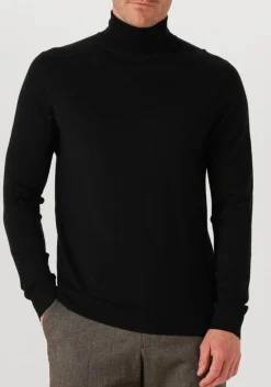 PROFUOMO e coltrui pullover roll neck merino zwart Clearance