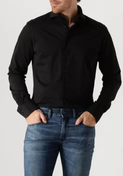 PROFUOMO e klassiek overhemd shirt x-cutaway japanese knitted zwart Best