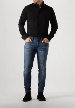 PROFUOMO e klassiek overhemd shirt x-cutaway japanese knitted zwart Best