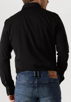 PROFUOMO e klassiek overhemd shirt x-cutaway japanese knitted zwart Best