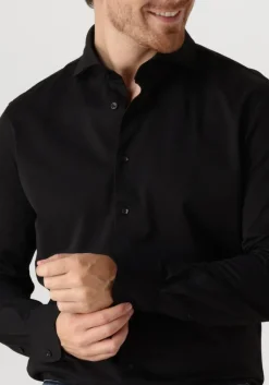 PROFUOMO e klassiek overhemd shirt x-cutaway japanese knitted zwart Best