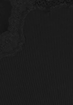 ROSEMUNDE e t-shirt benita silk t-shirt w/ lace zwart