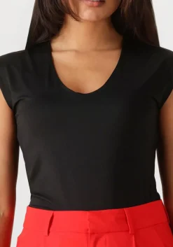 ROSEMUNDE e t-shirt billie capsleeve v-neck zwart