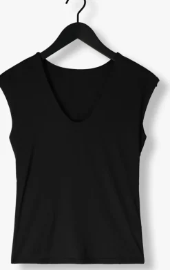 ROSEMUNDE e t-shirt billie capsleeve v-neck zwart